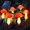 8/12/20LEDS Solar Mushroom Fairy Light Garden Outdoor Decor Waterproof Night Lamp Yard For Christmas Wedding Party Decoration