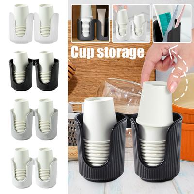 Toalettmuggdispenser, Silikon Munsköljsmugghållare, 2-delars Set med 3-5 oz Engångsmuggdispenser, För Sminkbord