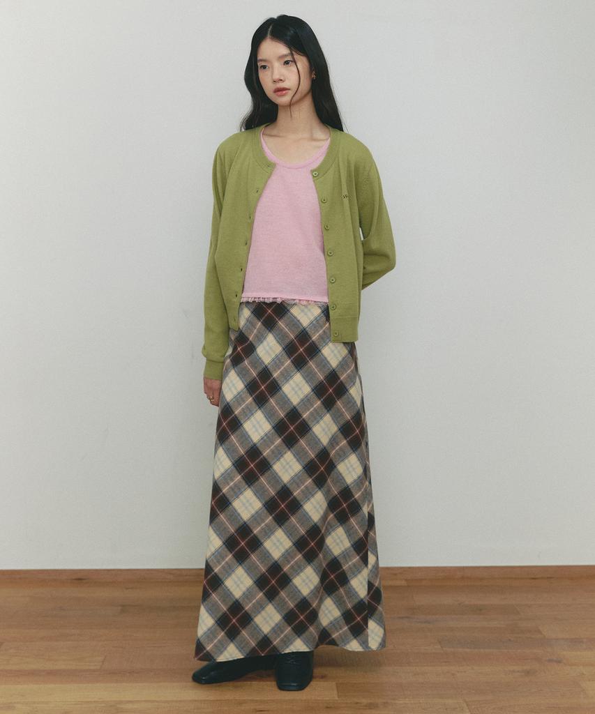 Ceme Classic Check Long Skirt