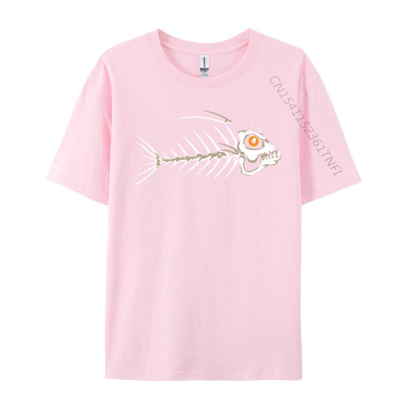 Fish Skeleton Bones Custom Plain Funny Luxury Designer T-Shirts Cotton T Shirt For Men Party Tee Shirts