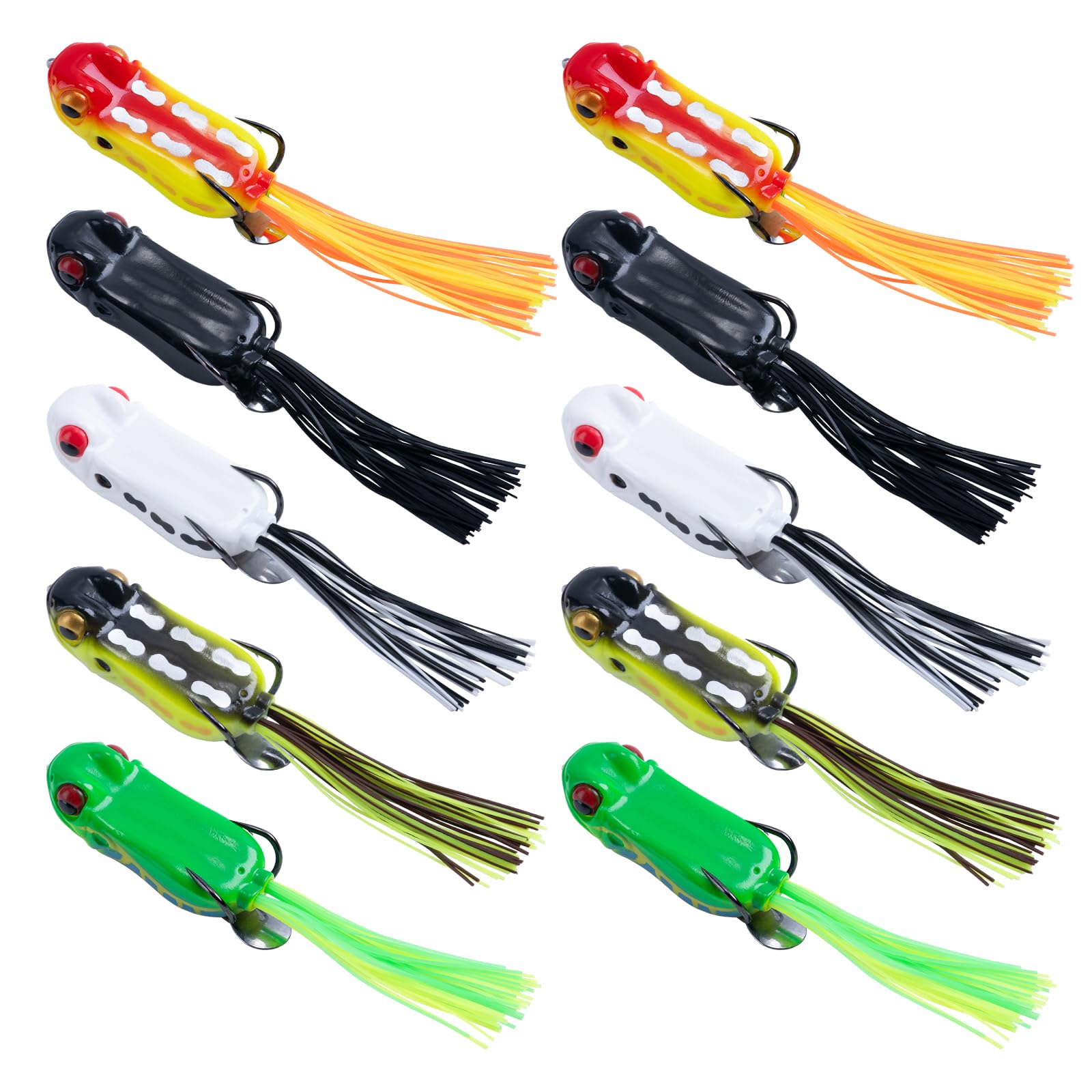 

Goture Frog Lure Topwater Bass Fishing Snakehead Frog Fishing Hook Soft Lure Set, 14g/6cm, 10-Piece Set, Lure, Bait, Bait,