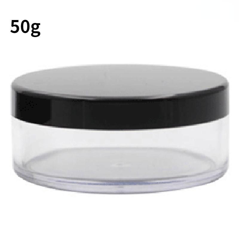 

2pcs 30g/50g Plastic Loose Powder Jar with Sifter Empty Cosmetic Container Makeup Compact Portable Loose Powder Box White