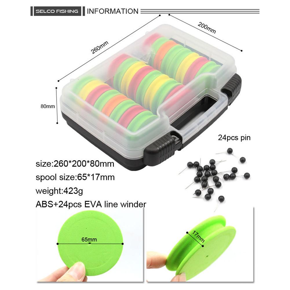 24pcs Fishing Winding Board with Fishing Tackle Box Fishing Line Winder Hook Board Fish Line Tools Fishing Accessories