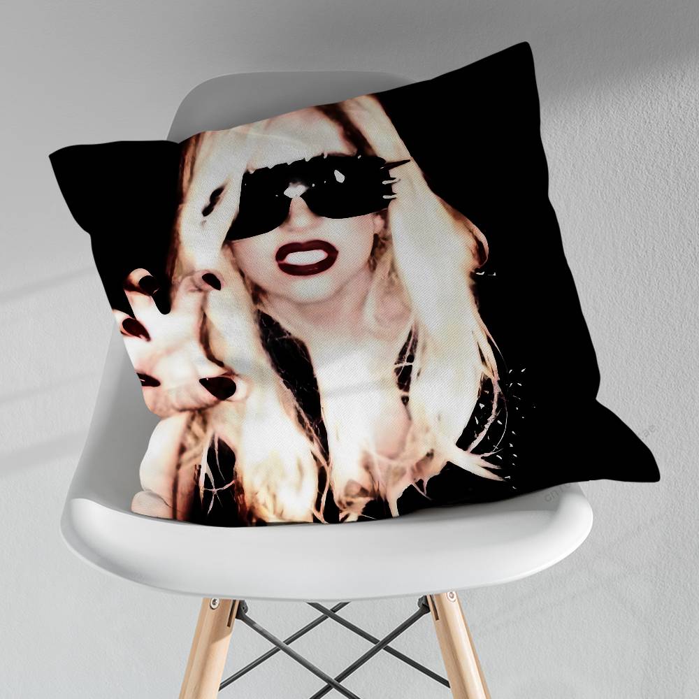Singer LLady GGaga Cool Pillowcase for Sofa Room Office Decor Printing Merchandise AllMatch Cushion Cover