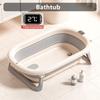 Real time water temperature display Silicone Baby Bathtub Non-Slip Foot Bath Bucket Folding Bathroom