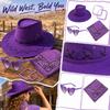 Costume Set with Hat, Glasses and Earrings for Western Role Play