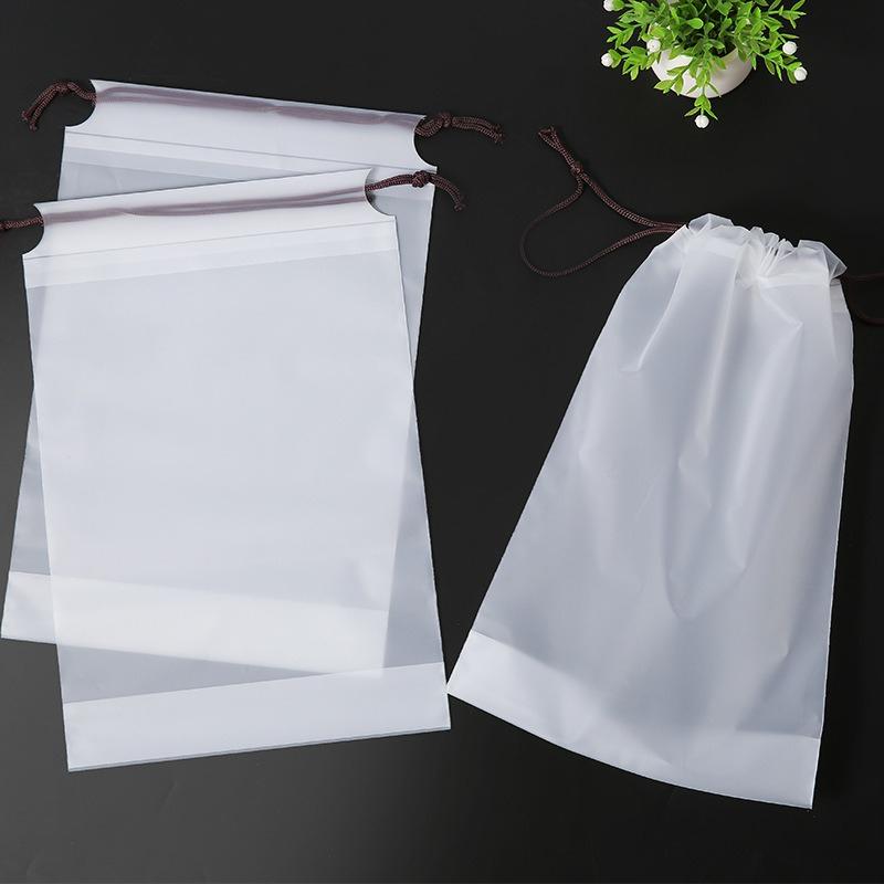 100pcs Frosted Drawstring Bags Thicken Waterproof and Dustproof Storage Pouch Travel Swimming Home Shoe Clothing Reusable Universal Bundle Pocket