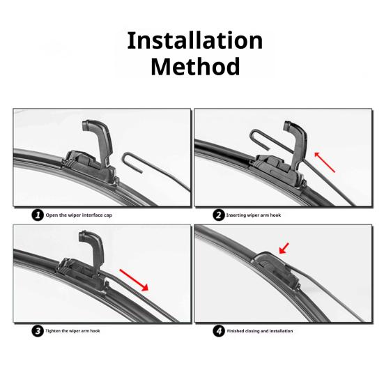2Pcs Windshield Wiper Blades All Weather Windshield Wiper Hybrid Rubber Quiet Front Rear Rear Wipers Replacement Kit