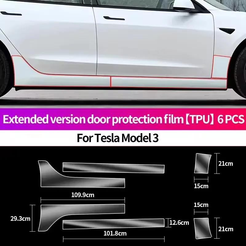 For Tesla Model 3 Model Y Car Rear Door Triangle Pre-cut Anti-Scratch Protective Film Refit Accessories TPU Transparent Sticker