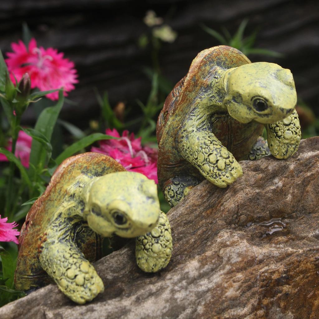 1 Piece of Cute Resin Rock Climbing Turtle Statue, Indoor and Outdoor Fish Tank Decoration, Flower Pot Decoration, Outdoor Garden Wall Hanging, Courty