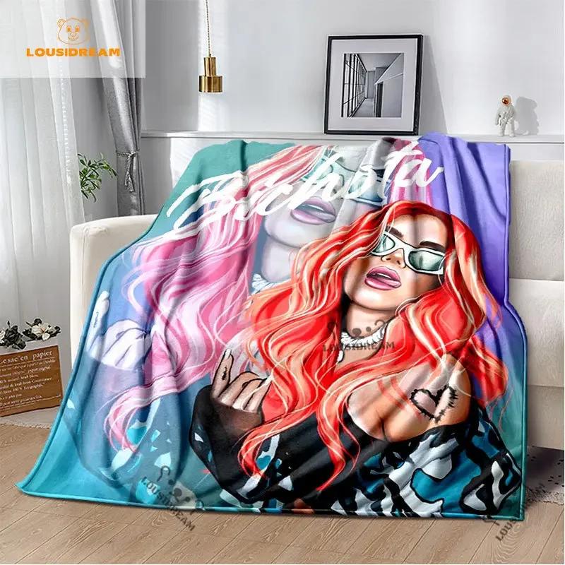 Karol G Bichota Blanket Personalized Warm Plush Cozy Home Girl Throw Blanket for Beding Comfortable Couch Lightweight Blanket
