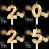 Large Gold Number Candles for First Birthday, Full Moon, Children's Cake Decorations, and Party Accessories.