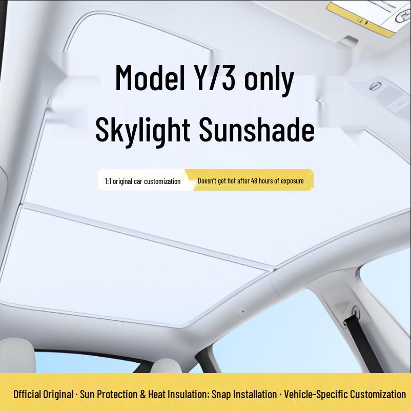 

Model Y/3 Sunroof Sunshade - UV Protection and Heat Insulation Blocker New Model 3 (Split)