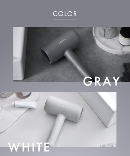 SALONIA Smooth Shine Hair Dryer, High Airflow, Fast Drying, Lightweight, White [Amazon.co.jp Exclusive]