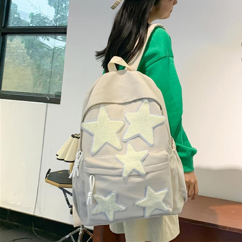 Women Backpack Large Capacity Nylon Casual Star Kawaii Back Pack Student Shoulder Bag Travel School Bags for Girls Bookbags