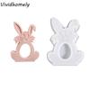 Non-stick Easter Rabbit Molds Flexible DIY Crafts Silicone Bunny Mold Heat Resistant Hollow Bunny Epoxy Resin Mold