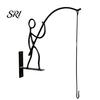 Durable Metal Hanging Hook Stick Man Pendant Weather-Resistant Plant Hanger Creative Aloe Vera Shape Wall for Indoor Outdoor Small Plants Handcrafted