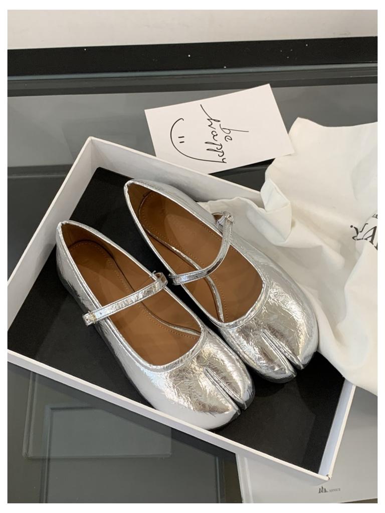 Modne Buty Tabi Ninja Damskie Płaskie Baleriny z Dzielonym Palcem Baleriny Damskie Mokasyny na Okrągłym Obcasie Tacones Damskie Mokasyny Marka Mujer