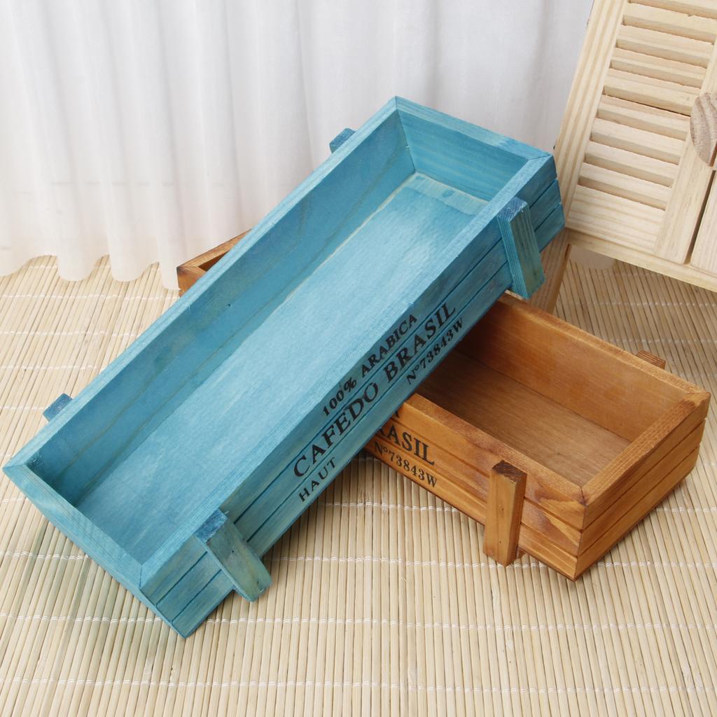 Vintage Succulent Flower Pot Plant Growing Container Wooden Plants Container Box Rectangular Flower Pots Flower Planters