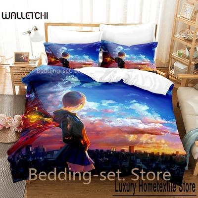 3D-Cartoons Tokyo Ghoul Touka Kirishima Bettwäsche-Set, Einzel-, Zwillings-, Voll-, Queen- und King-Size-Bettset, Bettbezug-Sets für Erwachsene und Kinder