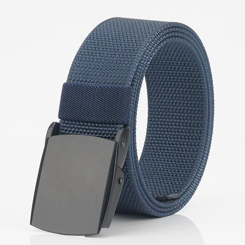 Thickened Nylon Automatic Buckle Belt Knitted Canvas Pants Young Students Casual Men's