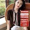 La Chapelle Scarf Collar Short Sleeve Top