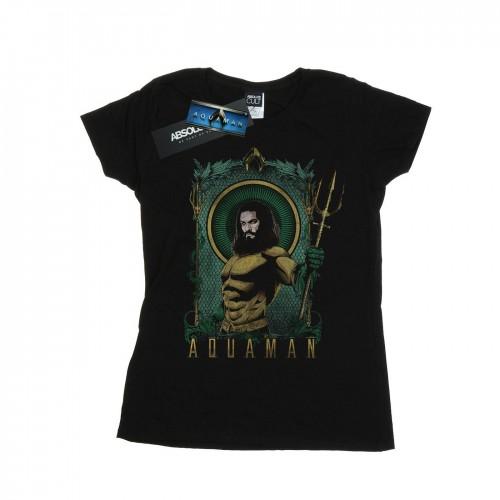DC Comics Womens/Ladies Aquaman Framed Trident Cotton T-Shirt