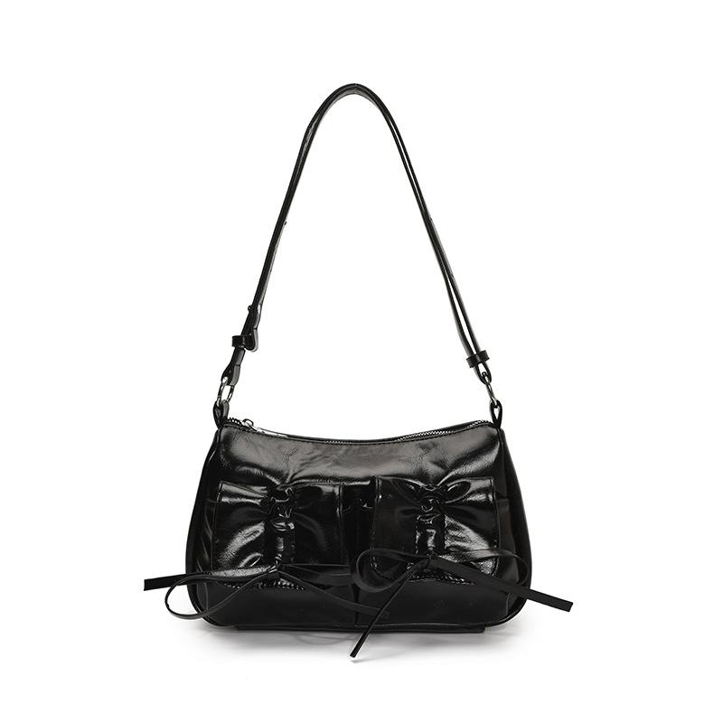 Fashion Bow Bag Women's New Versatile Solid Color Shoulder Bag Multi-pocket Messenger Bag