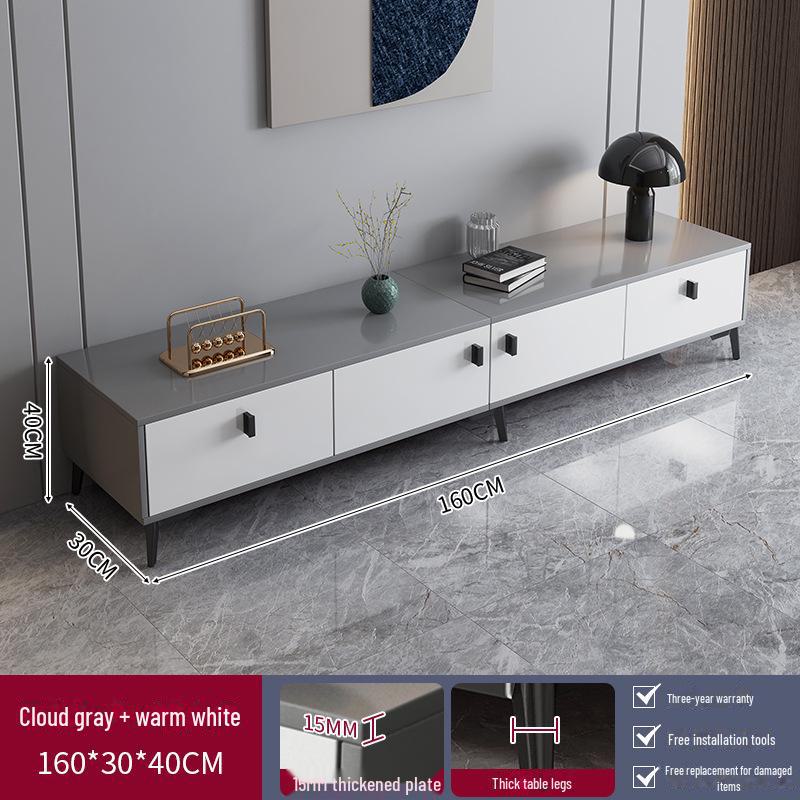 Yijiada Modern TV Cabinet & Coffee Table Combo for Small Spaces