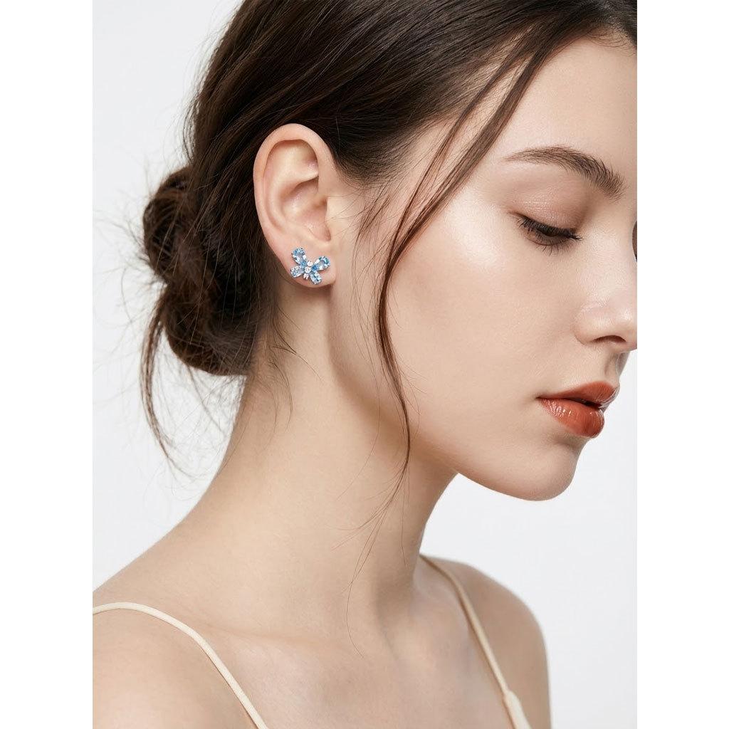 

Fashion inlaid zircon butterfly stud earrings girls spring and summer versatile earrings s925 sterling silver earrings 925 silver