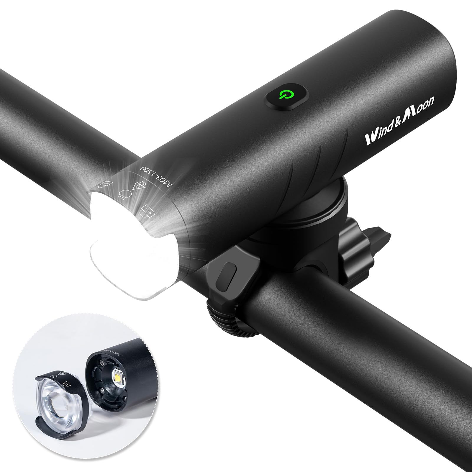 

HLOMOM Waterproof Bicycle Road Bike USB 1500 Battery 5 Dimming High Can also be used as a Power Earthquake Night Japanese Instruction Manual PSE