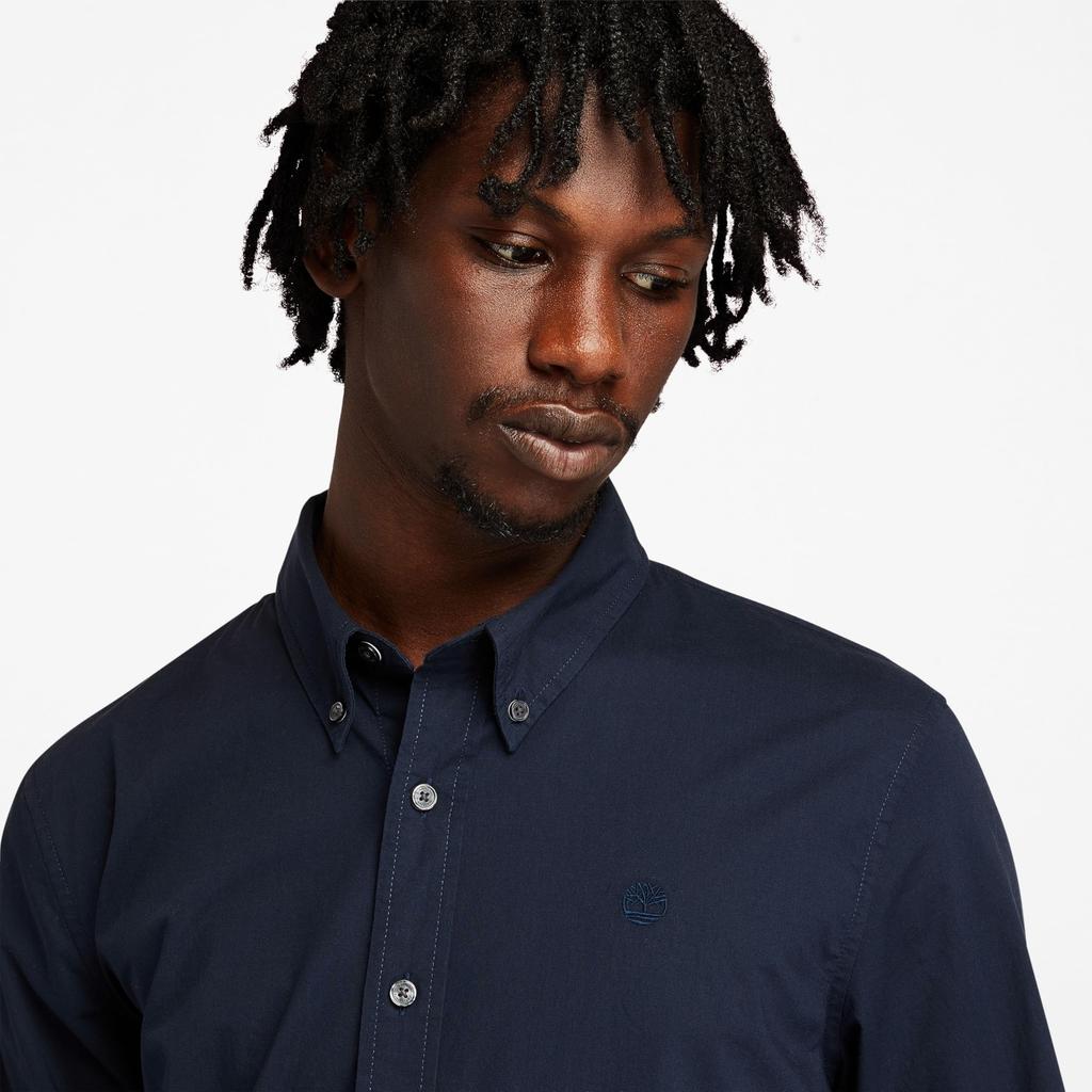 [Timberland] Long-Sleeve Washed Poplin Shirt for Men TB0A2ERT4331 Dark Sapphire L