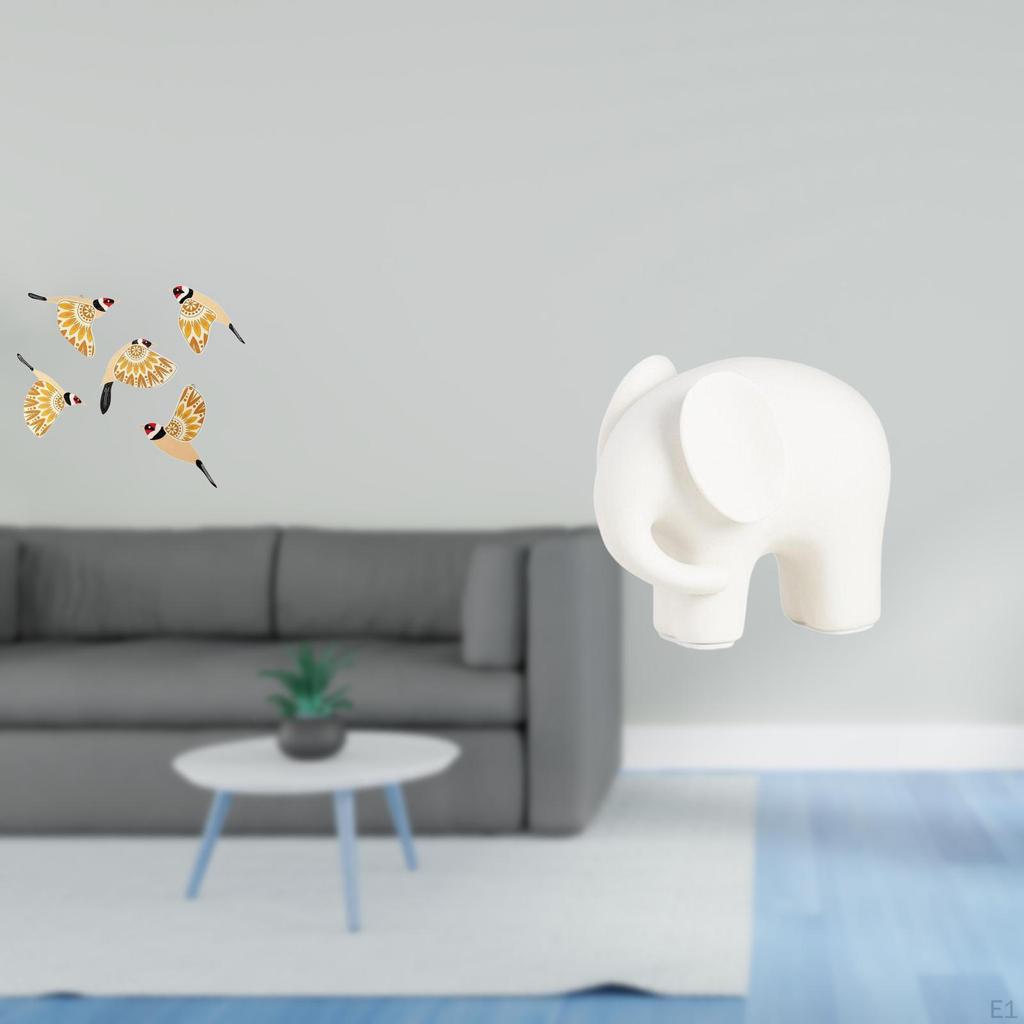 Wooden Bird Ceramic Elephant Wall Art Hanging Ornament Housewarming Gift Collectible Decorative