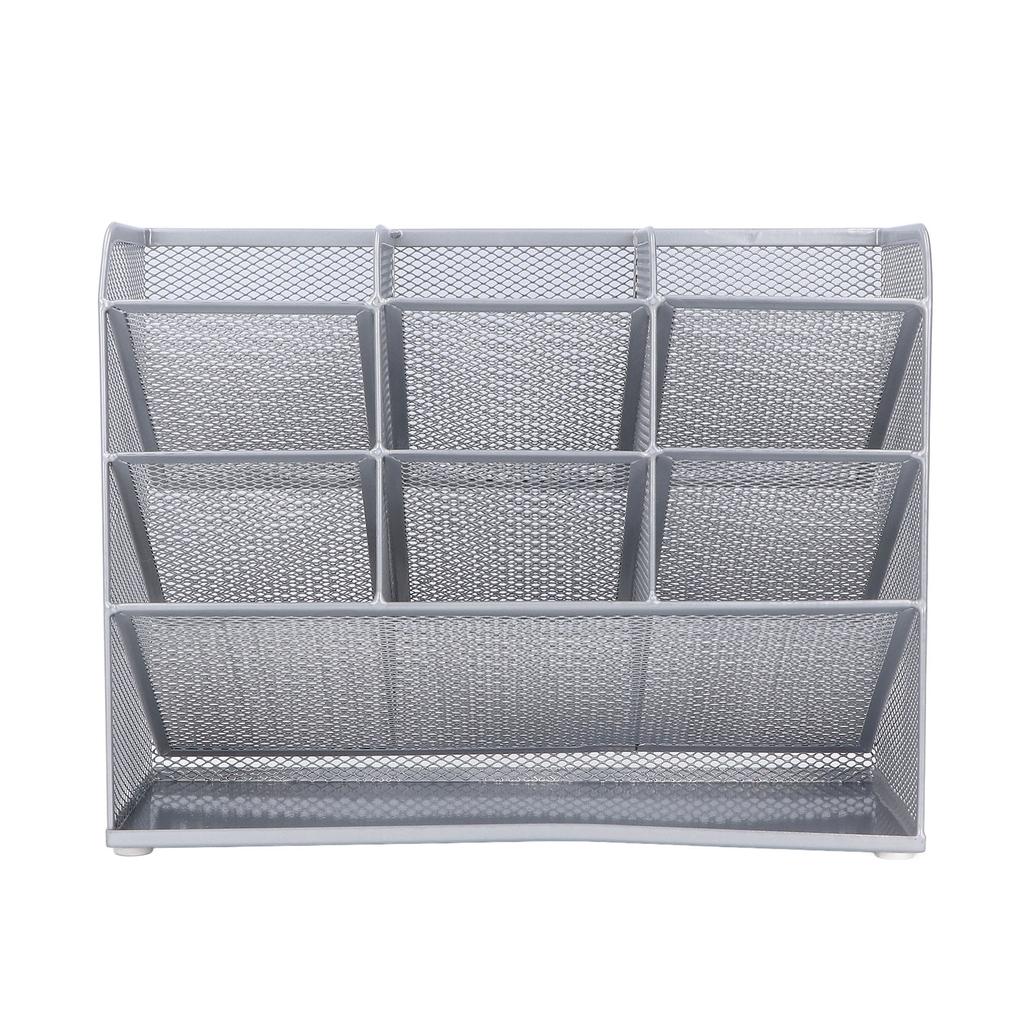Desk Mesh Pen Organizers 9 Grids Large Storage Space 45 Degrees  Tilt Design Multi Functional Pencil Holder