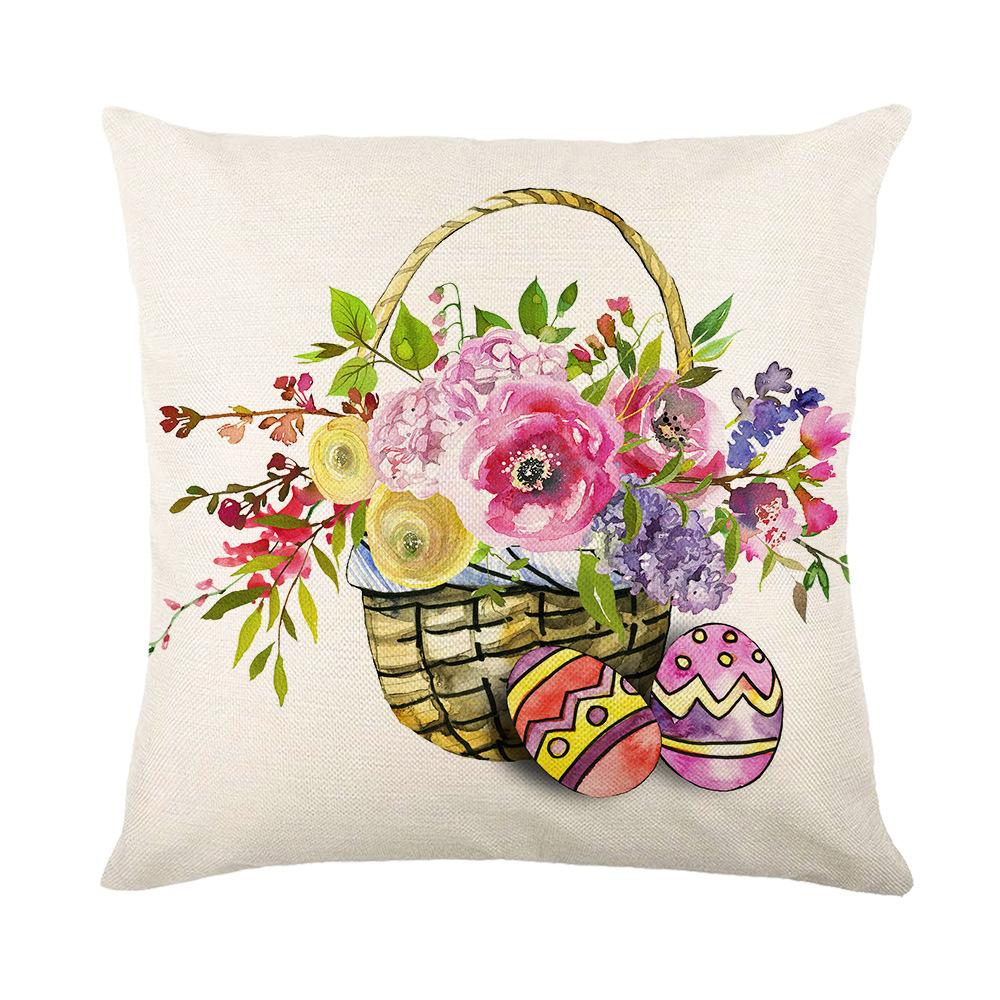 Home Nordic Easter Bunny Pillow Cover Sofa Pillow Bedside Pillow Cover Linen Pillow Cover