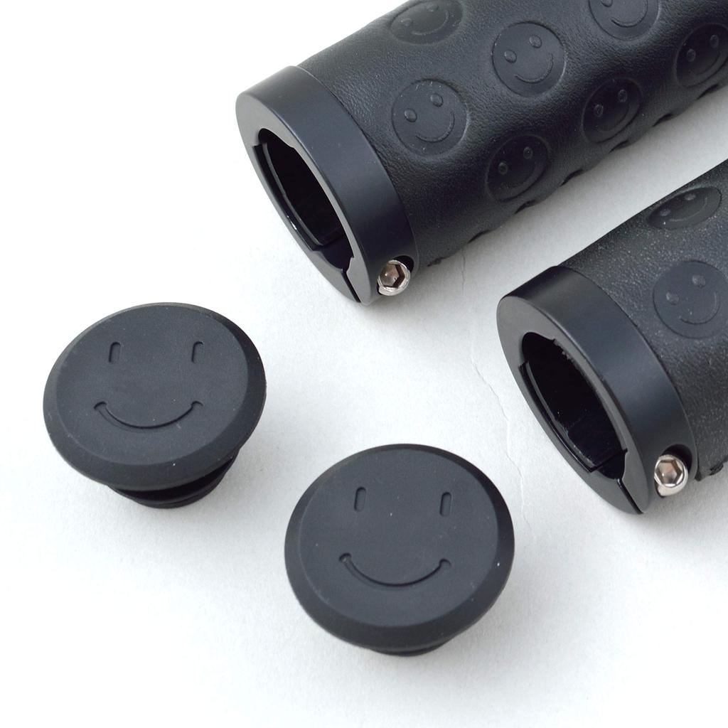 I live Bicycle Grips Grip Small Set and [Smile Leather] Black, (Left Right)