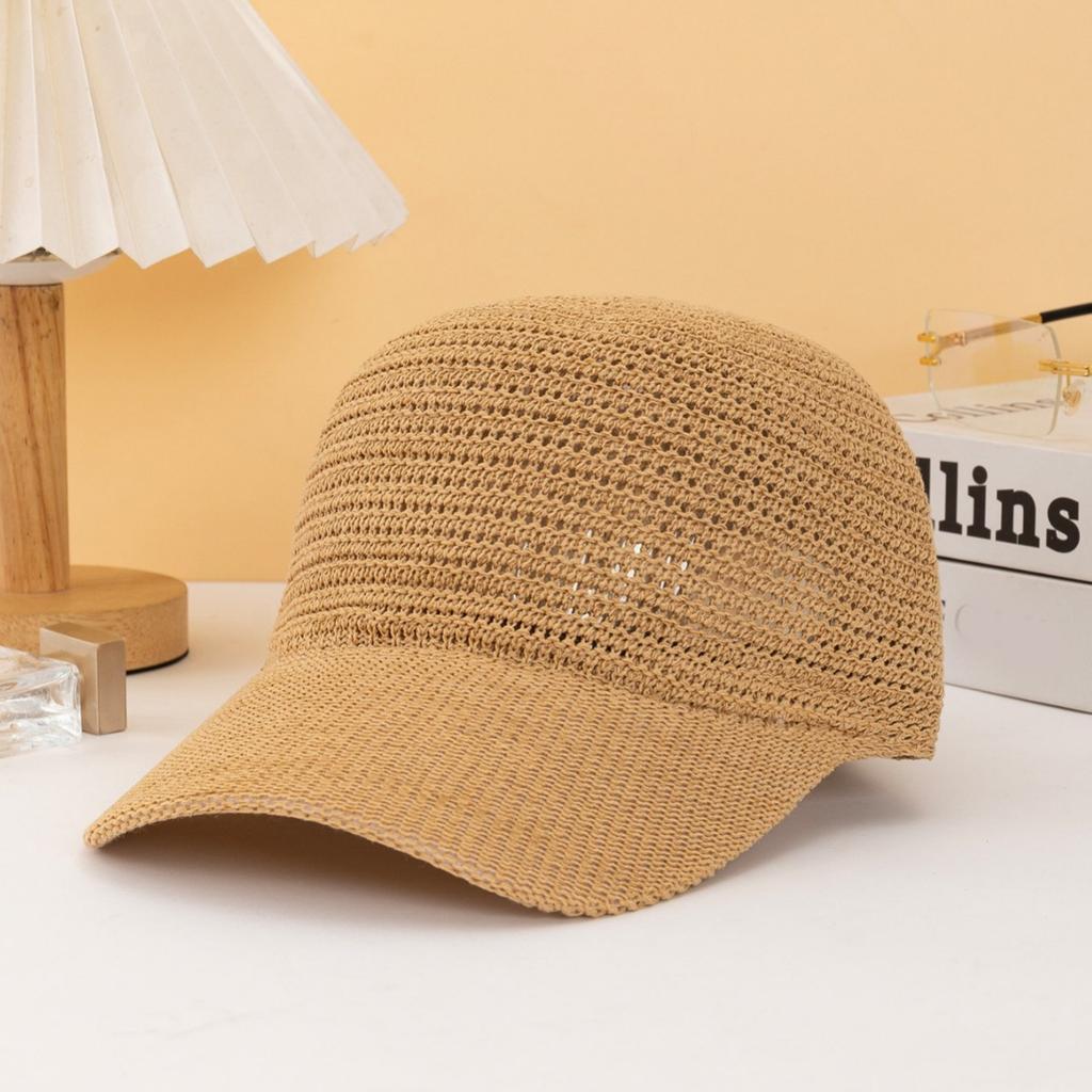 Korean Knitted Hollow Baseball Cap with Adjustable Outdoor Versatile Casual Duckbill Cap for Spring and Summer, Men's and Women's Knitted Caps