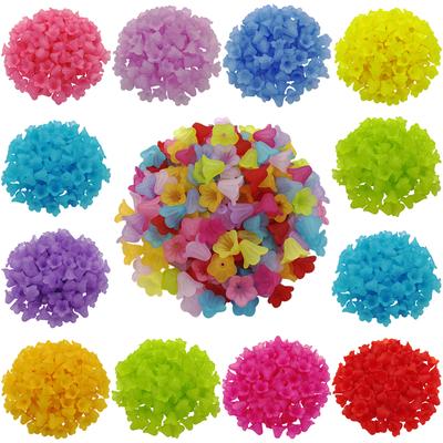 Material: Schmuckherstellung, DIY-Zubehör, Perlenkappen, Acryl, Blume, Morgenblut, gefrostet, mehrfarbig