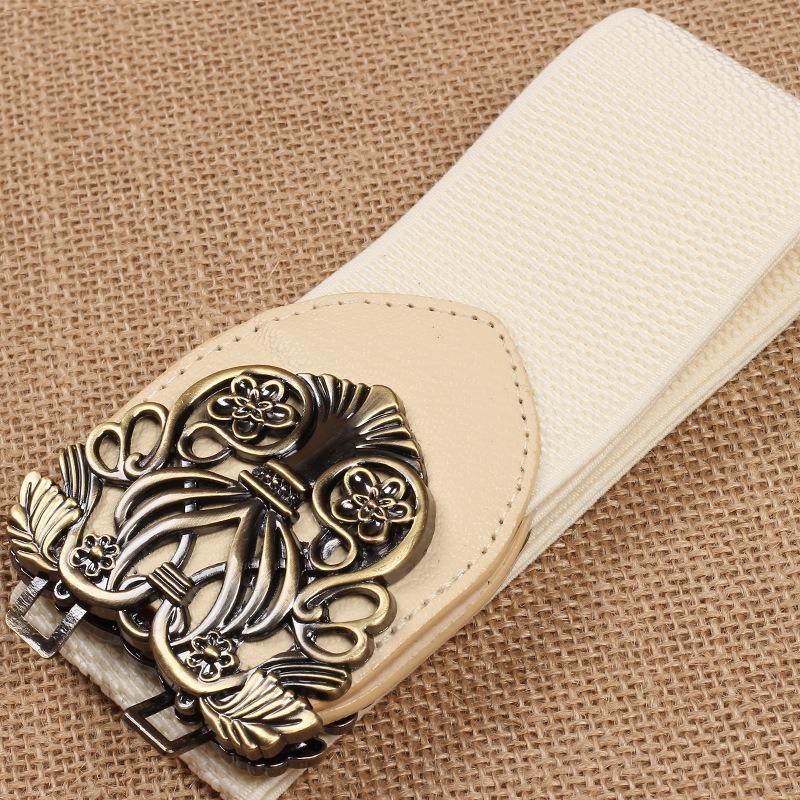 Palace Vintage Metal Carved Wide Belt New Fashion Accessories Alloy Flower Vintage Leather Belt Belt Straps for Women