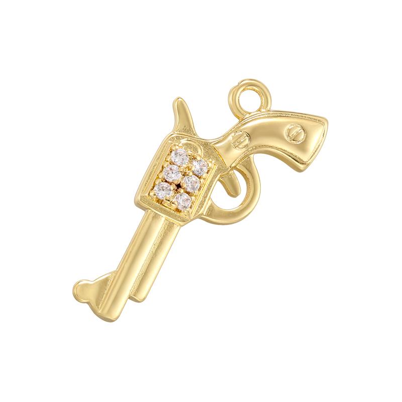 ZHUKOI Western Cowboy Desert Metal Pendant Golden Plated with CZ Stone Jewelry Accessories :VD1757-VD1765