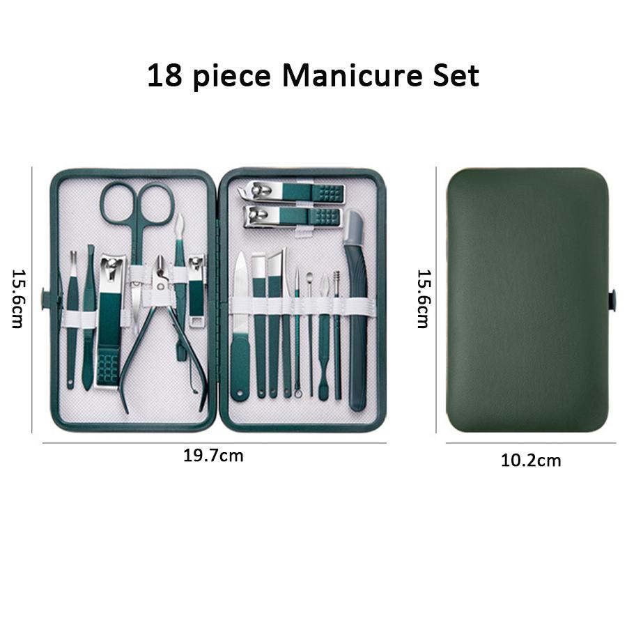 Xiaomi 7-18 Pcs Manicure Set Nail Clippers Kit Professional Stainless Steel Nail Care Tools with Leather Travel Case For Man and Women