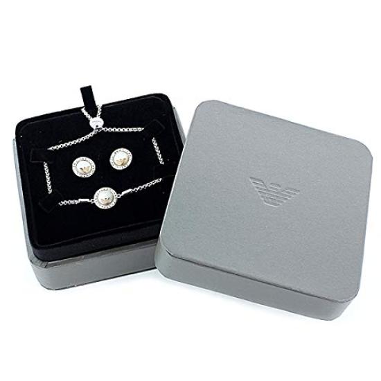 EMPORIO ARMANI EGS2652040 Earring and Bracelet Set with Eagle Logo for Women [Used]