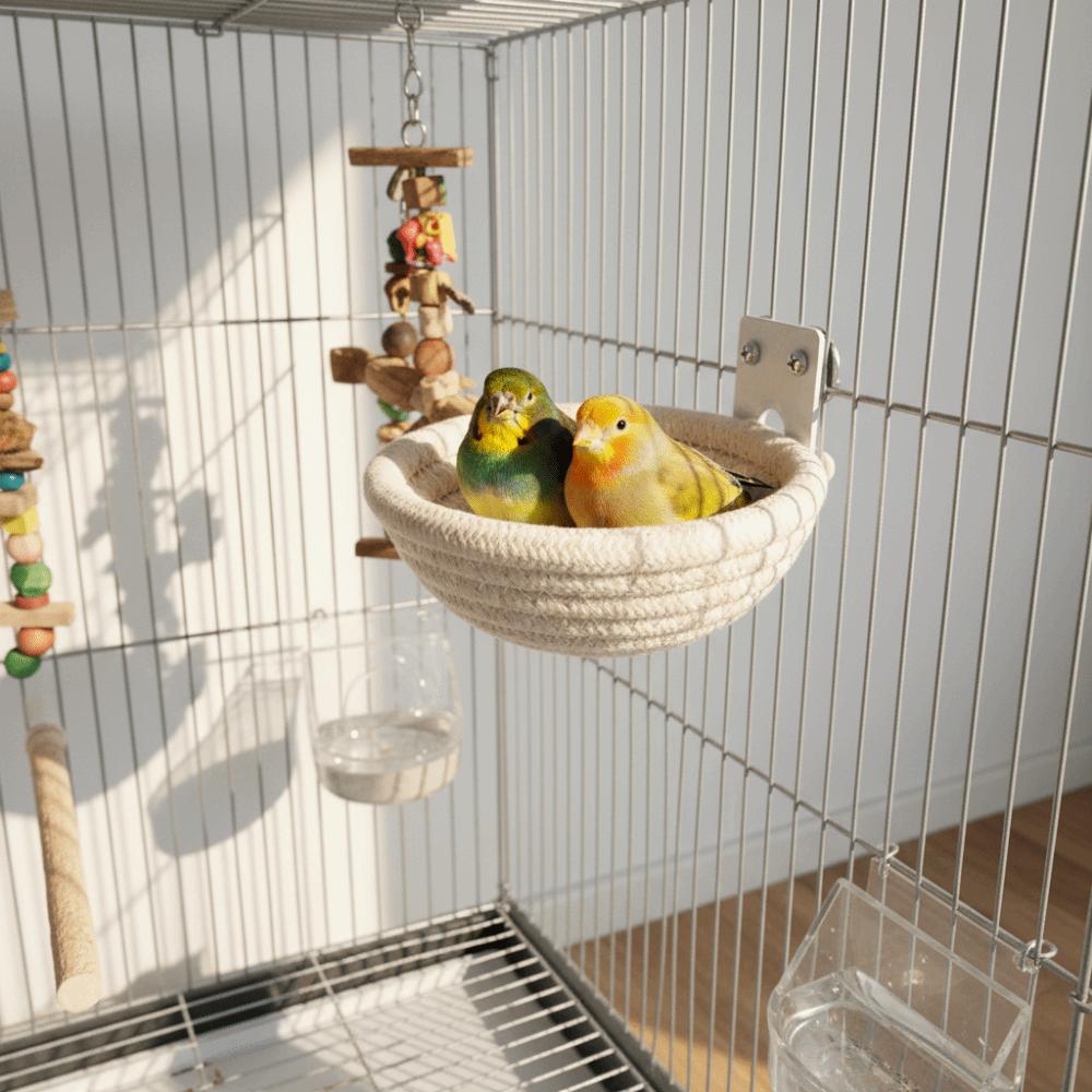 Bird House Wall Mounted Bird Cage Nest Cotton Rope Weave Bite Resistant Hanging Hammock Handmade Parrot Sleeping Bed Hatching