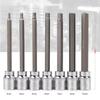 7Pcs for  Spanner Sleeve Repair Hand Tools Extra Long Hex Bit Socket Set H3-H10 CR-V and S2 Material 3/8inch Drive 110mm
