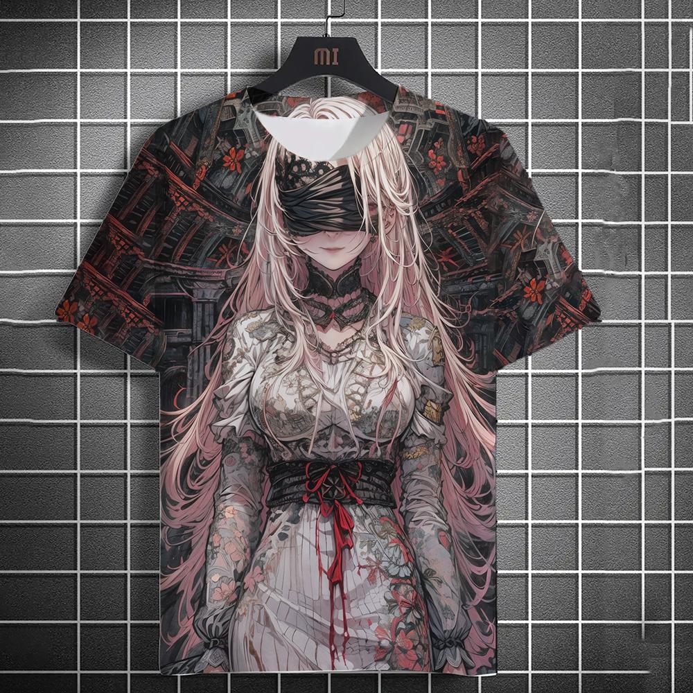 Summer Fashion Anime Girl 3D Print T-Shirts Streetwear Men Casual Oversized O-Neck Short Sleeved Tees Tops Clothing