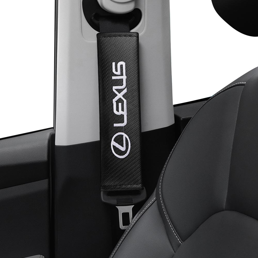 Interior Stickers 1/2Pcs Carbon Fiber Car Seat Belt Cover Shoulder Protect Case Interior Accessories For Lexus LS LC IS350 ES300