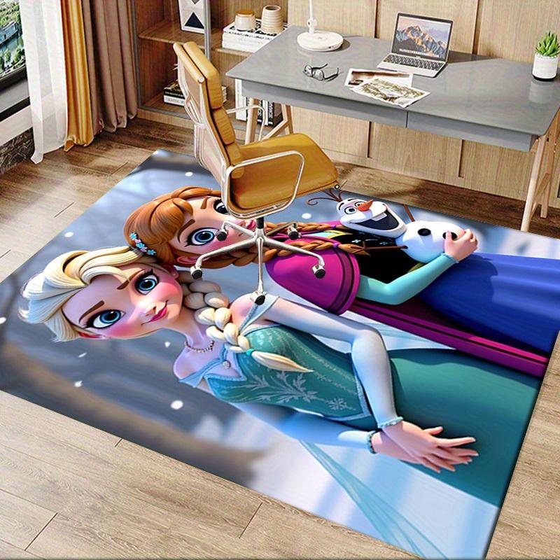 3D Printed Elsa,Anna,Olaf Anti-Slip Rug - Machine Washable Office Rug for Living Room, Bedroom, Office - Multiple Sizes