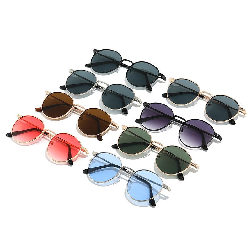 Metal Sunglasses Retro Oval Street Sunshade Glasses Airport Decoration Small Uv Protection Sunglasses