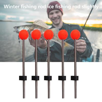 5Pcs Ice Fishing Rod Tips Spring Ball Low Temperature Resistant Good Toughness Portable Fishing Rod Pole Tip for Freshwater Saltwater