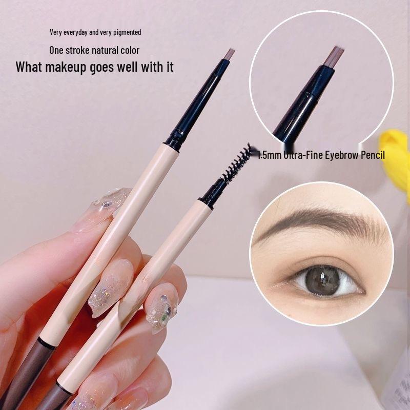 Precision Ultra-Fine Mist Eyebrow Pencil: Long-Lasting, Waterproof & Smudge-Proof with Triangular Tip & Natural Brow Powder